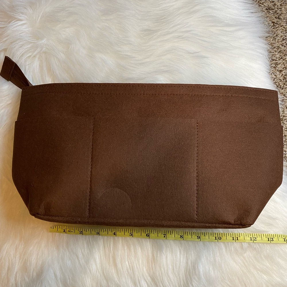 Felt Insert Bag Organizer for Neverfull MM Tote Bag Brown